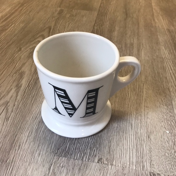 Anthropologie initial M coffee tea cup mug